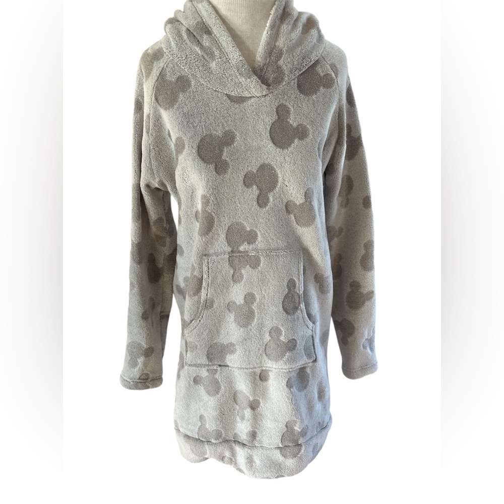 Disney Women’s Hoodie Mickey Gray Fleece Lounge Sherpa Dress